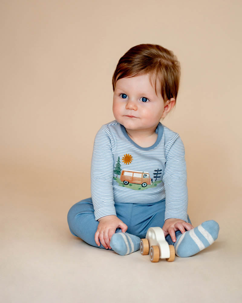 Alvin Organic Stripe Long Sleeve Bodysuit