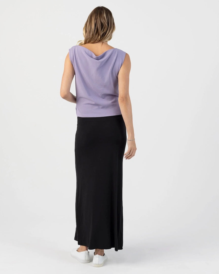 Anna Elegant Maternity Sleeveless Top in Purple