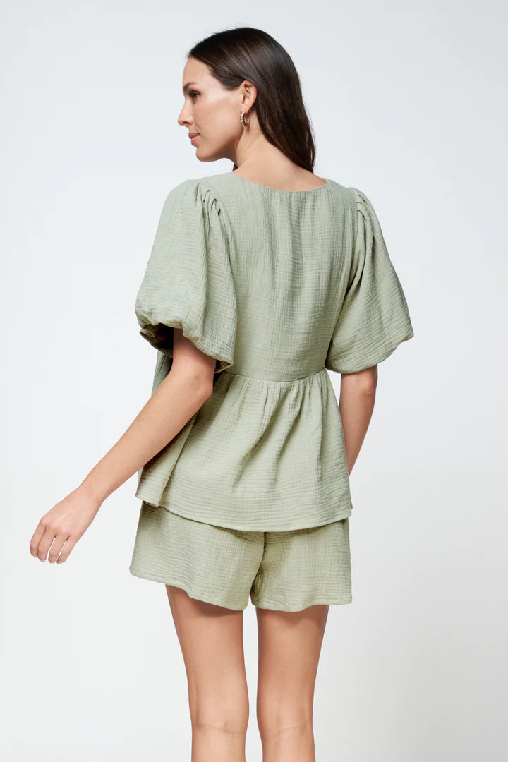 Santorini Babydoll Top - Sage