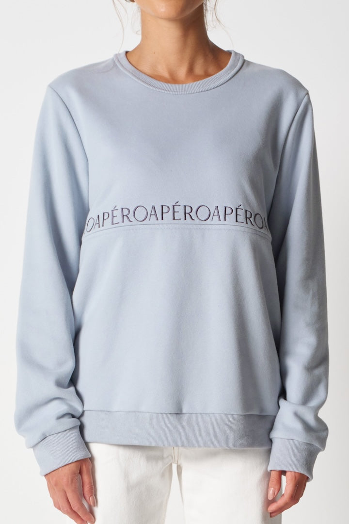 Apero Splice Embroidered Panel Jumper - Blue / Navy