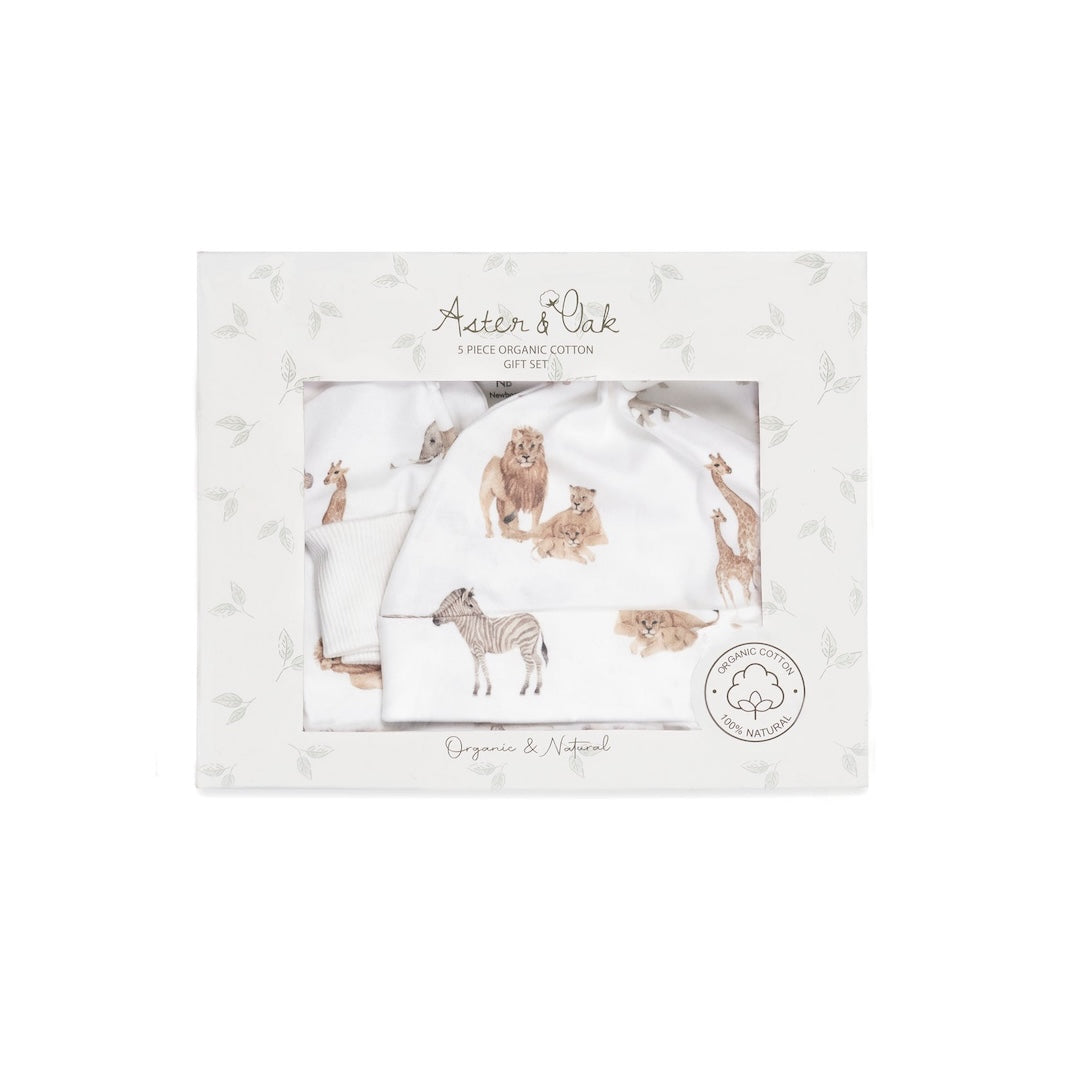 Aster & Oak Savanna 5 Piece Baby Gift Set