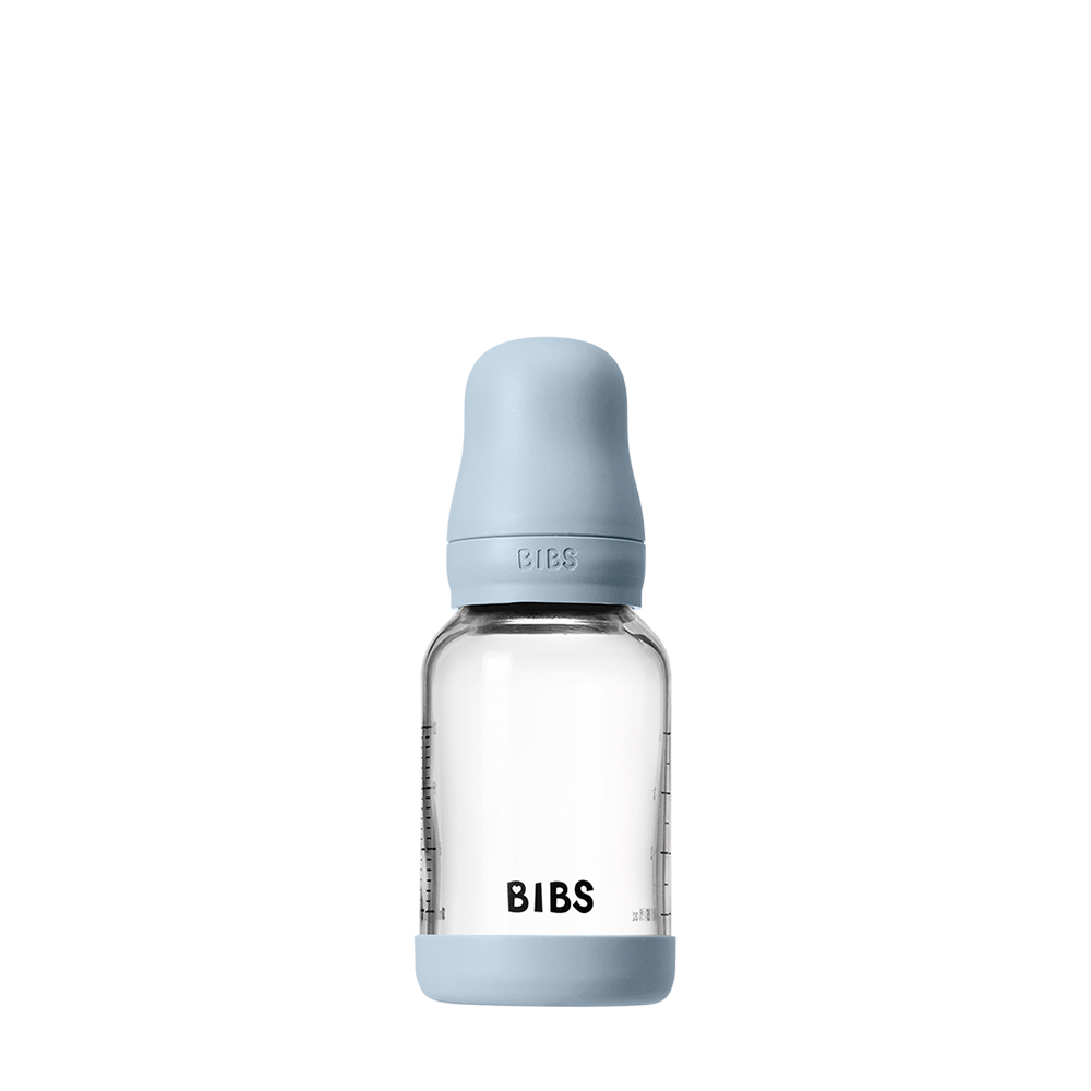 BIBS Glass Baby Bottle Complete Set 120ml Latex Teat