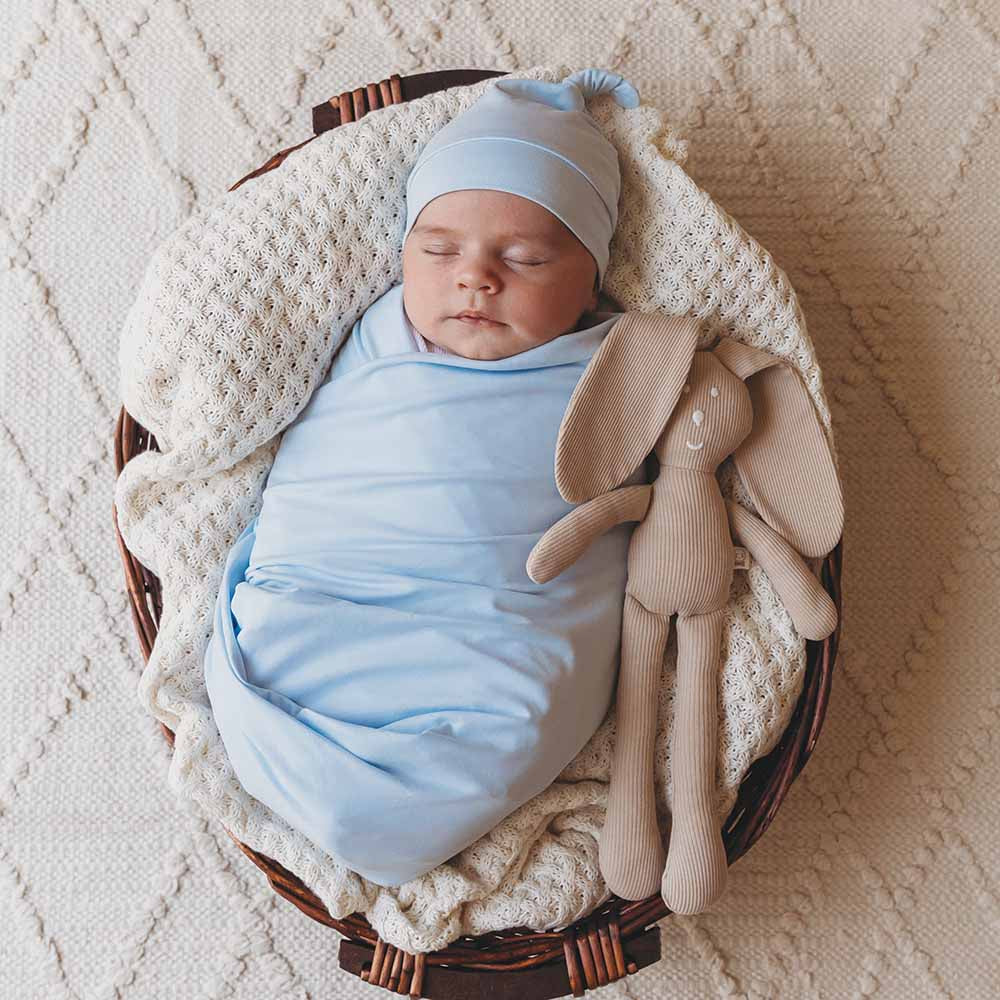 Wrap and Beanie Set Baby Blue