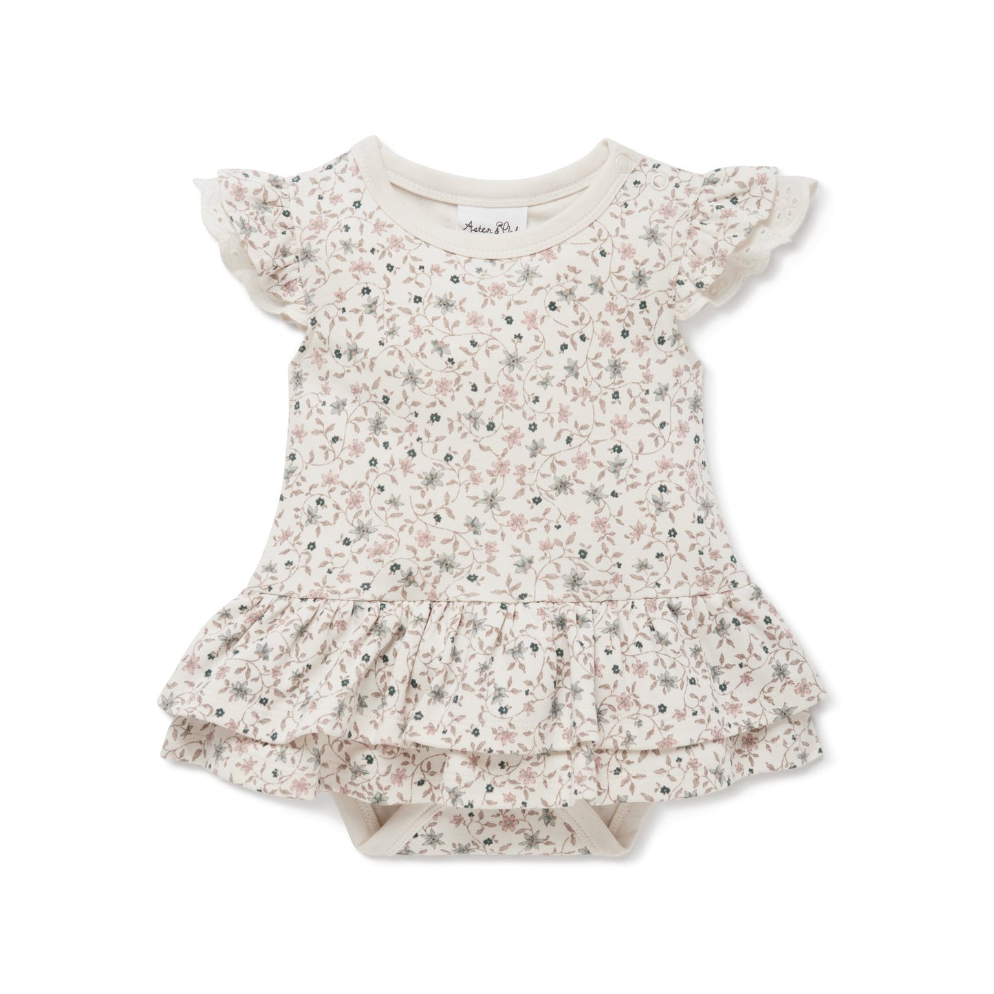 Winter Floral Dress Onesie