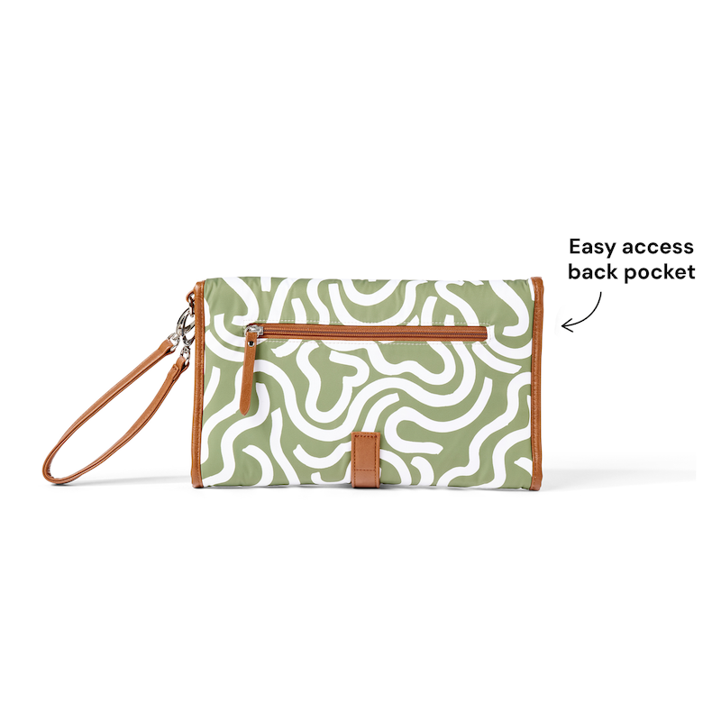 OiOi Change Mat Clutch Green Squiggle