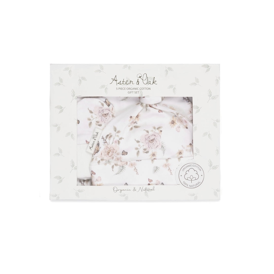 Aster & Oak Butterfly Garden 5 Piece Baby Gift Set