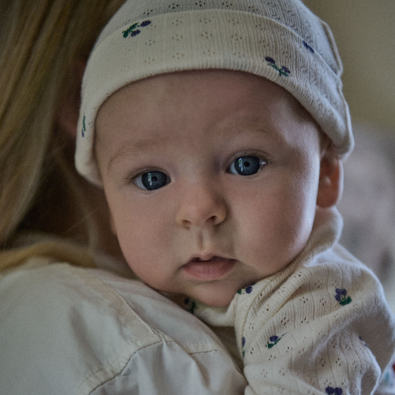 Knotted Beanie Pointelle Winter Berry
