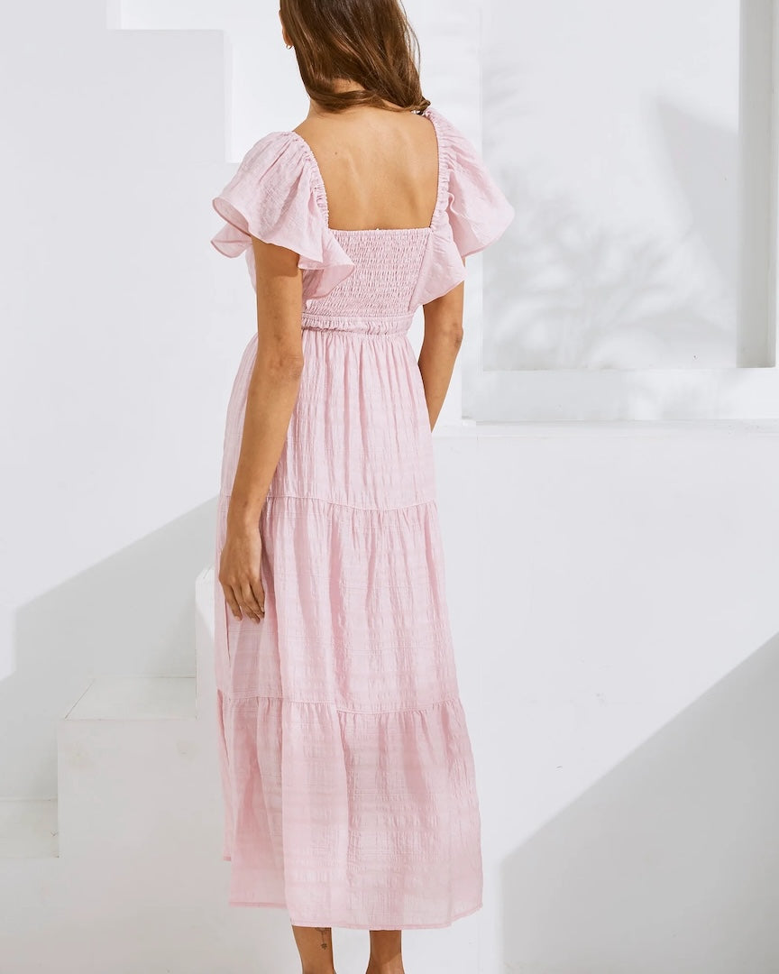 Lila Baby Shower Maternity Dress Candy Pink