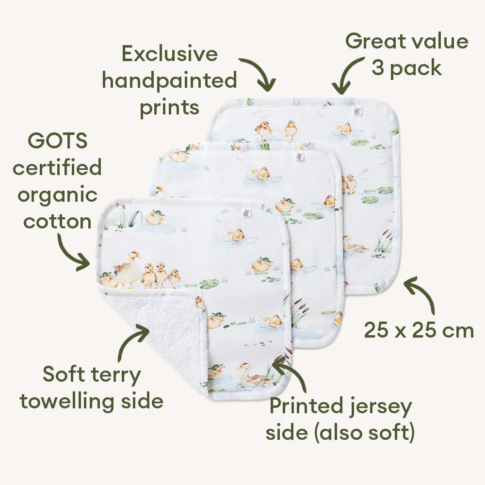 Duck Pond Organic Wash Cloths 3 Pack