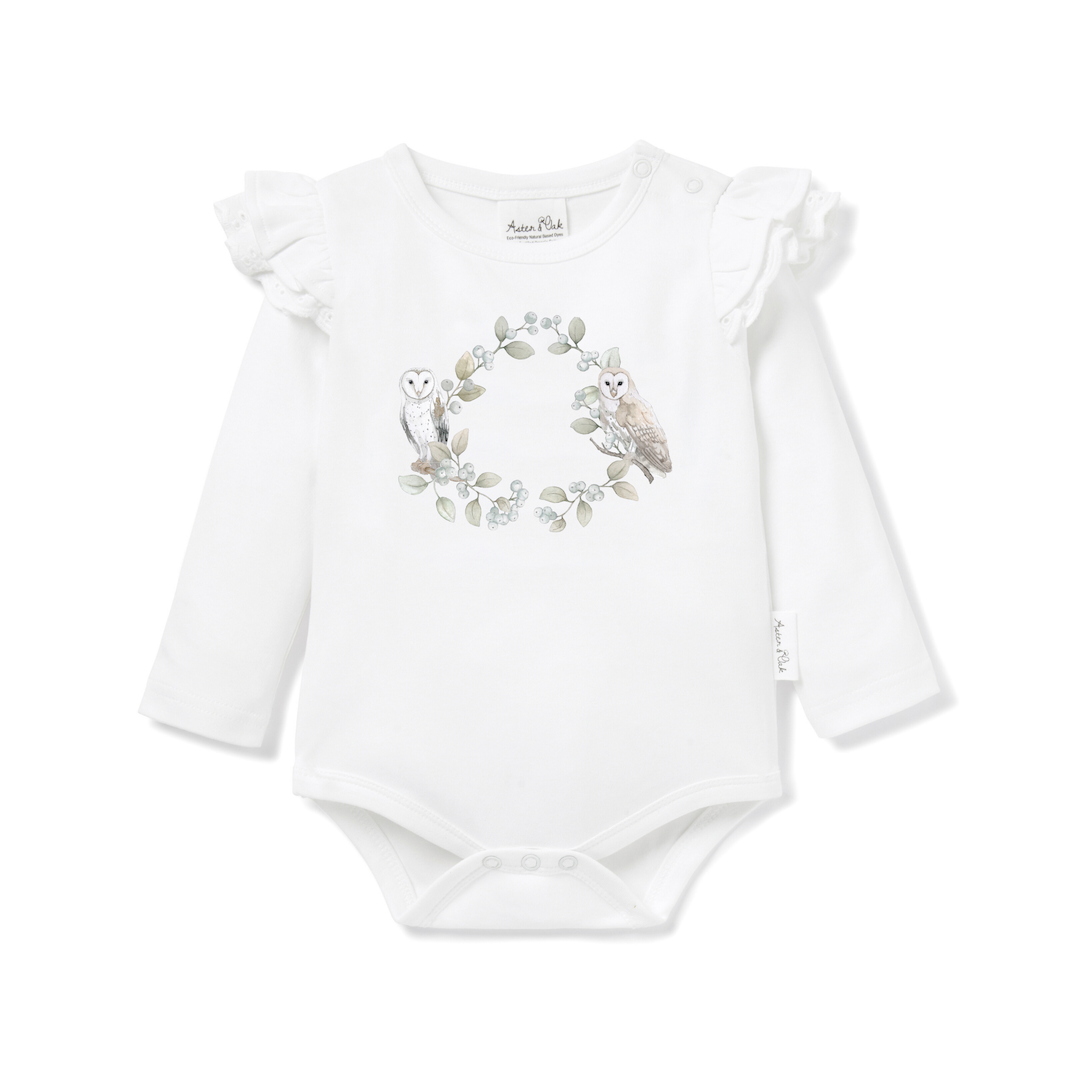 Barn Owl Print Onesie