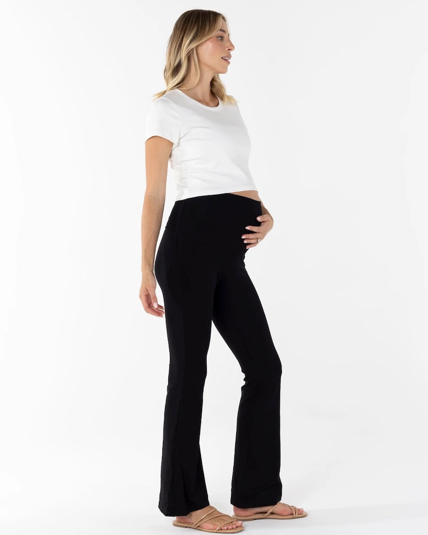 Celia Maternity Cotton Crop Tee - White