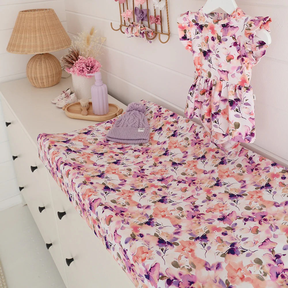Blushing Beauty Organic Bassinet Sheet / Change Pad Cover