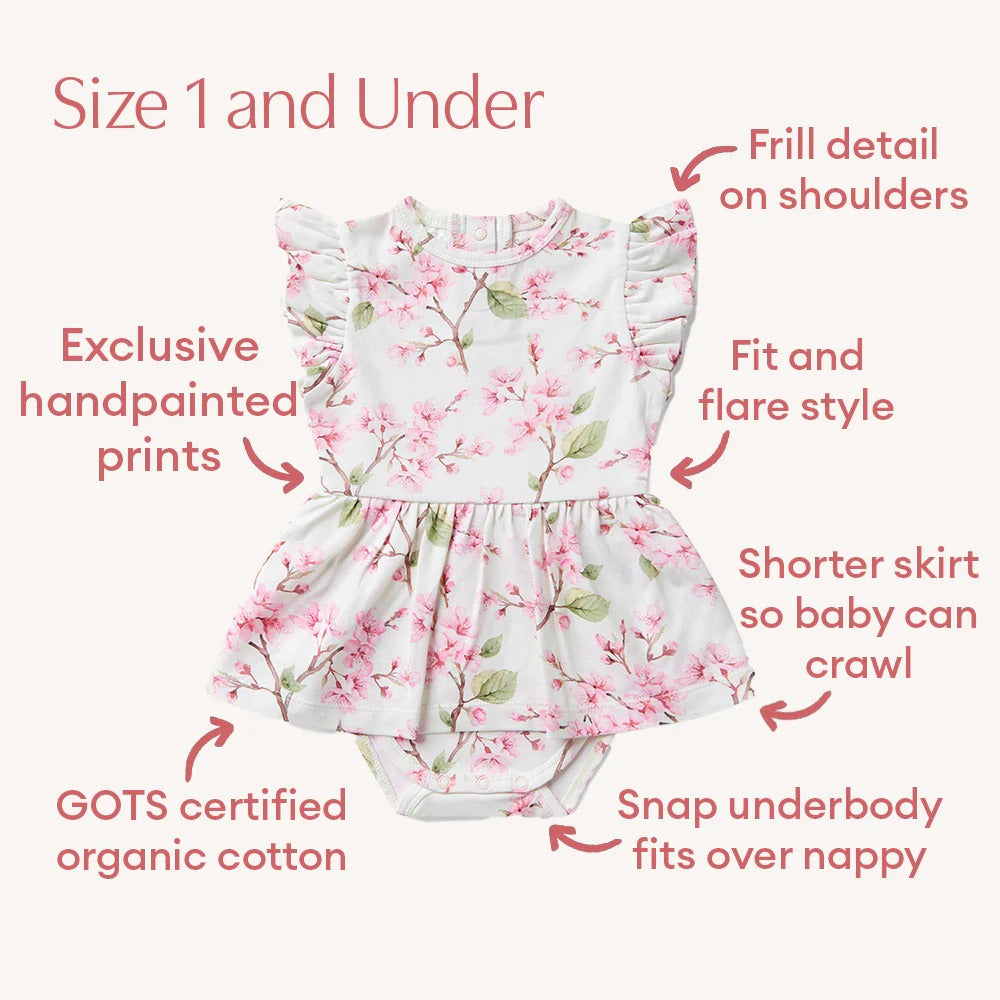 Cherry Blossom Short Sleeve Organic Dress
