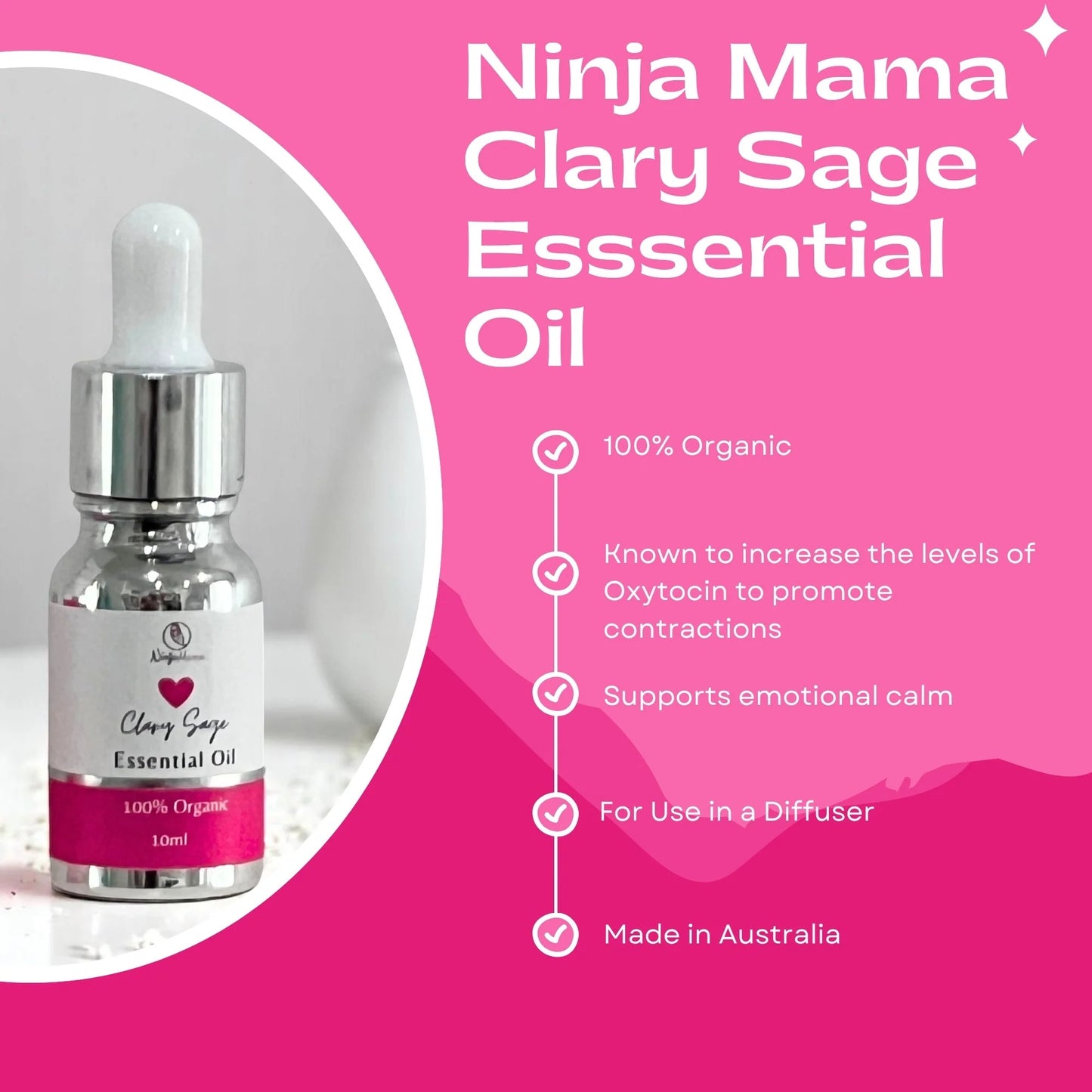 Clary Sage 100% Organic Essential Oil Dropper - 10 ml