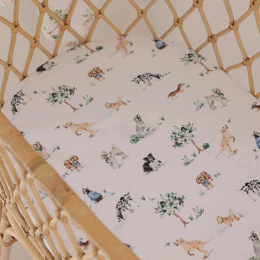 Dog Park Organic Bassinet Sheet / Change Pad Cover