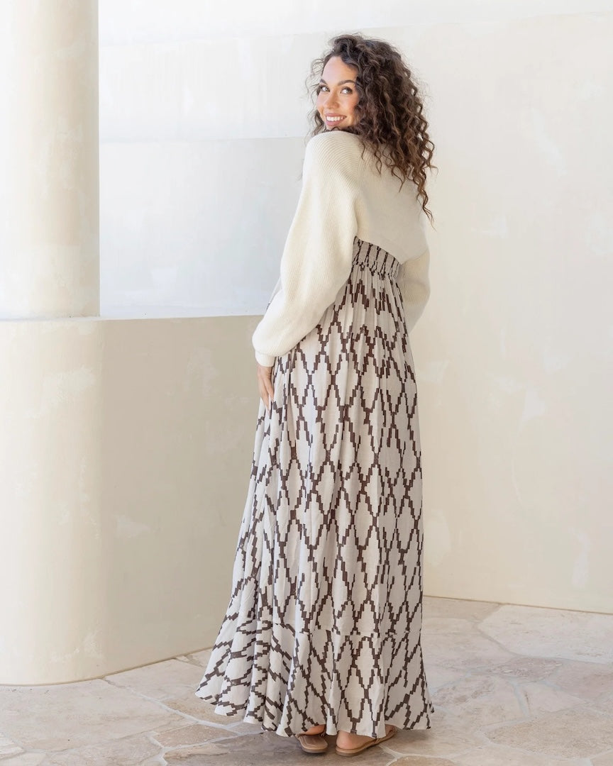 Maternity Bolero Knit Top In Vanilla Cream