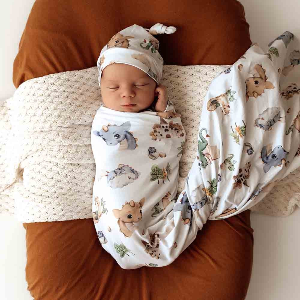 Snuggle Hunny Dragon Jersey Wrap and Beanie Set