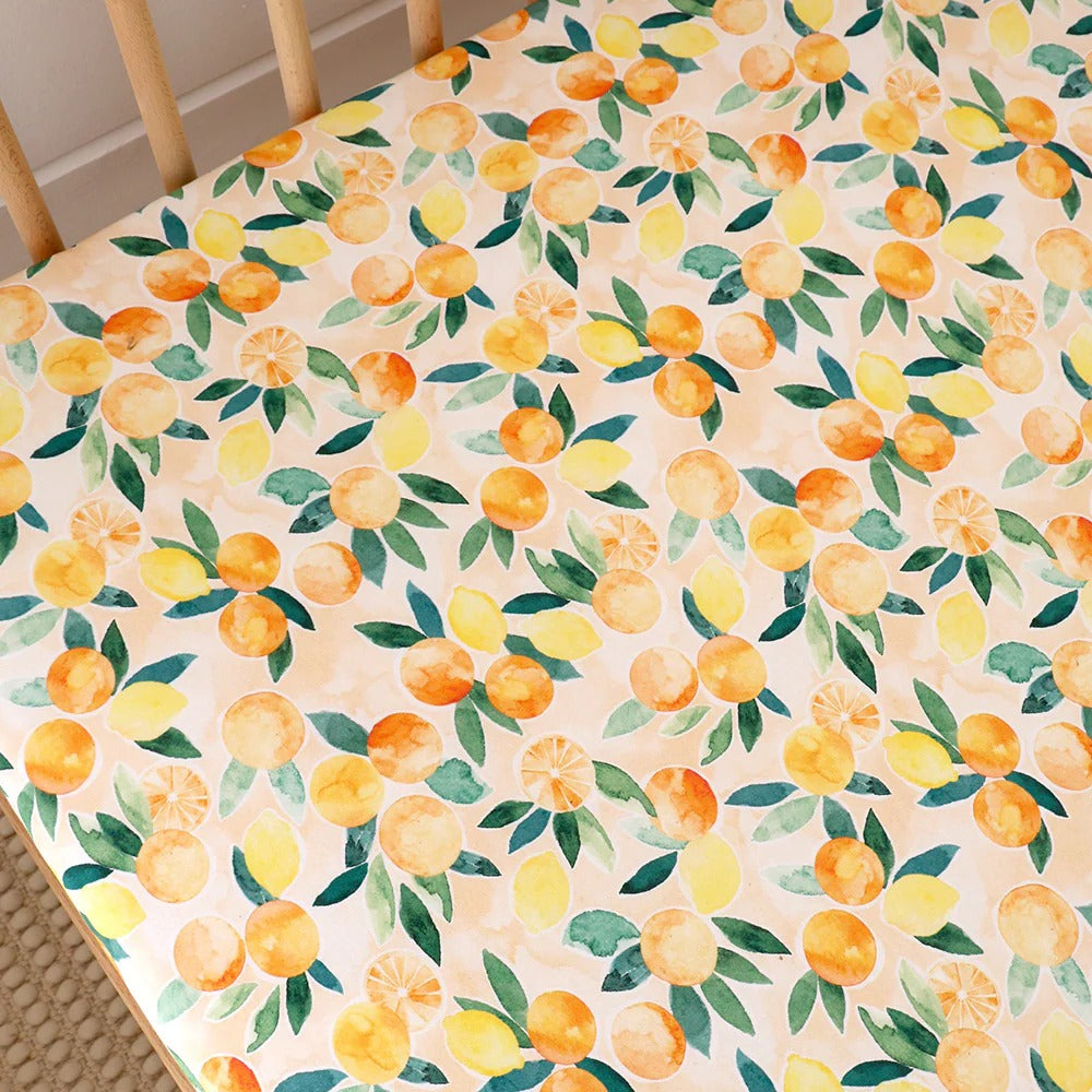 Sunny Citrus Organic Fitted Cot Sheet
