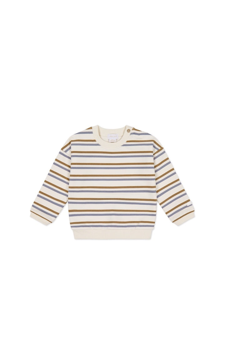 Organic Cotton Damien Sweatshirt - Hudson Stripe Tiger