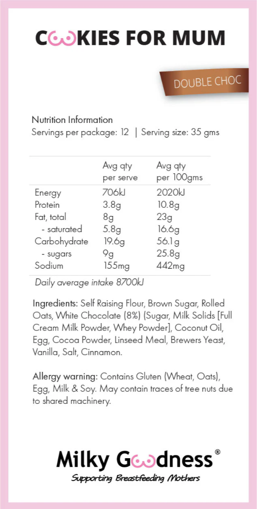 Lactation Cookies Double Choc Chip Milky Goodness