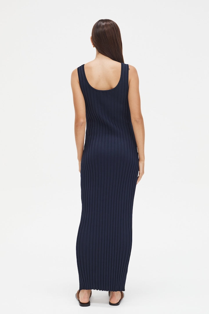Scoop Neck Luxe Dress Navy