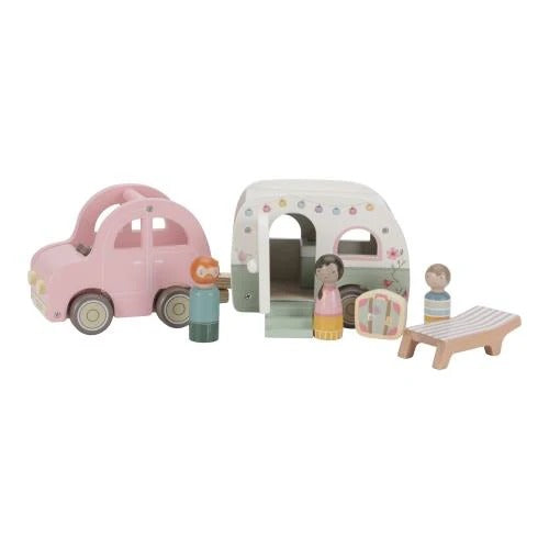 Little Dutch Wooden Toy Car with Caravan