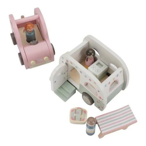 Little Dutch Wooden Toy Car with Caravan