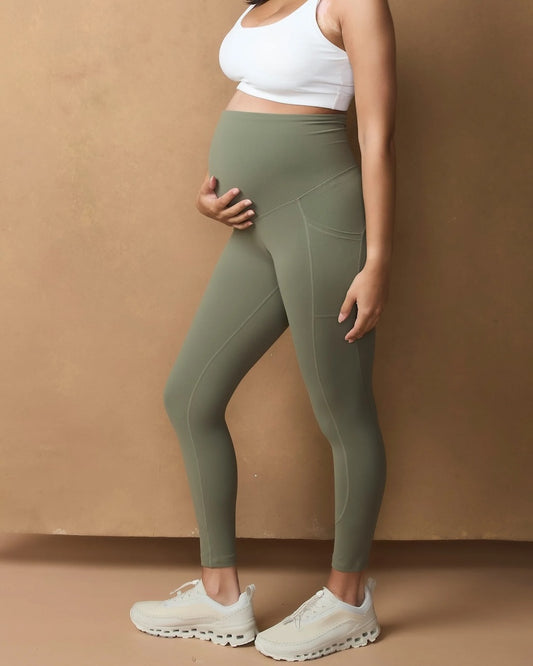 Active Overbelly Side Pocket 7/8 Leggings Sage