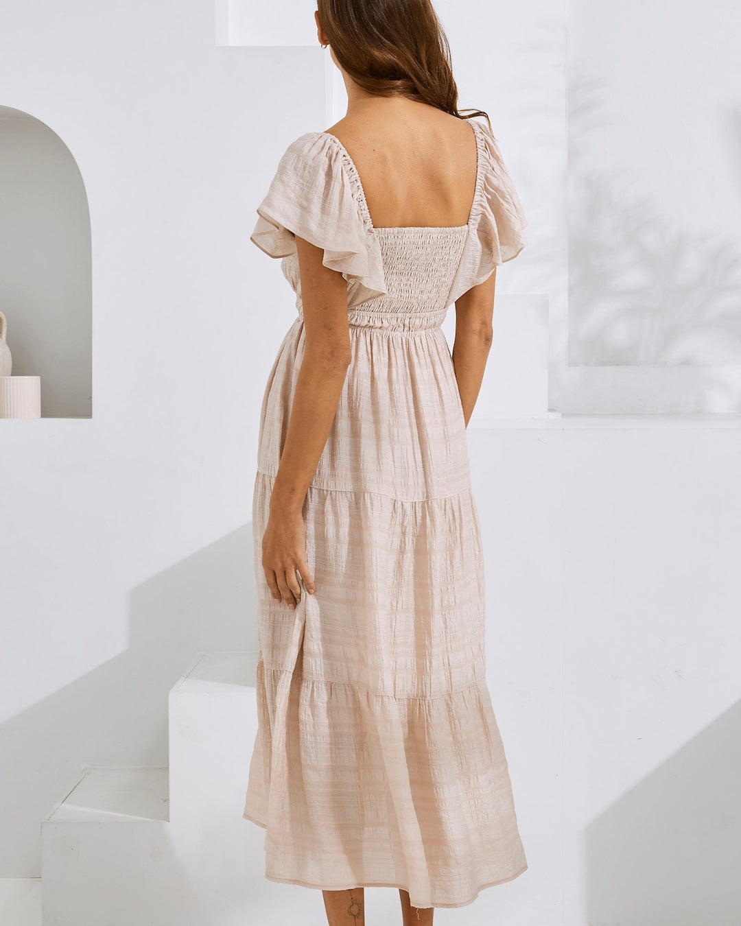 Lila Baby Shower Maternity Dress Nude Pink