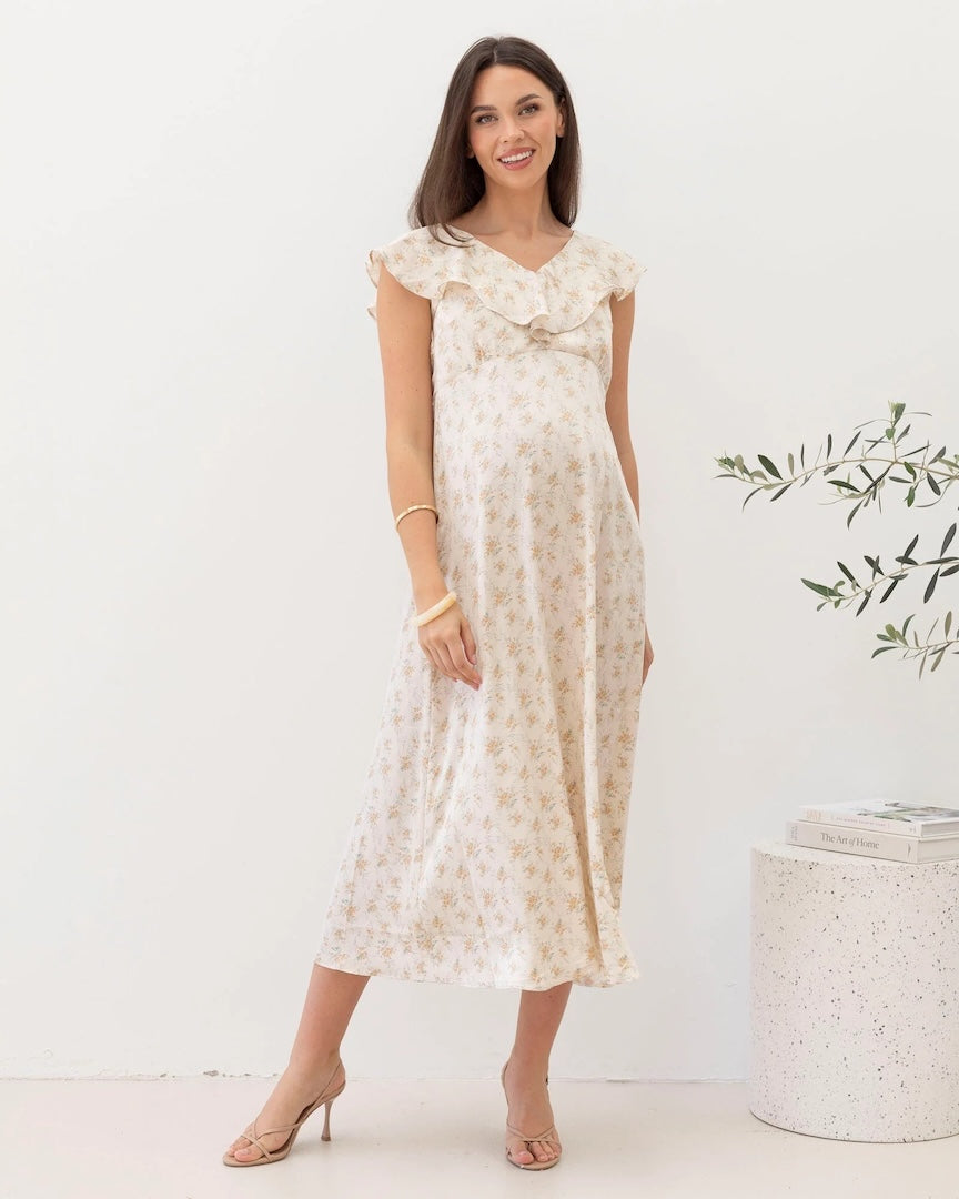 Mika Maternity Ruffle Dress