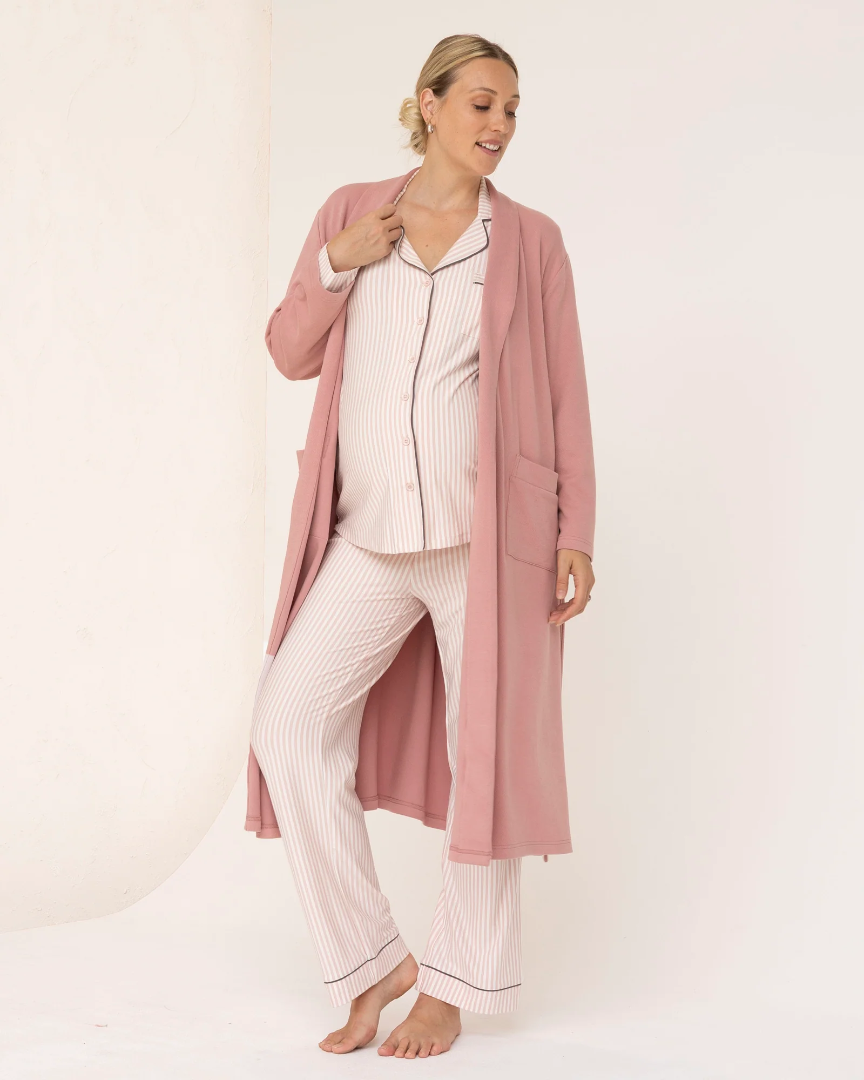 Darcie Maternity Winter Robe Pink