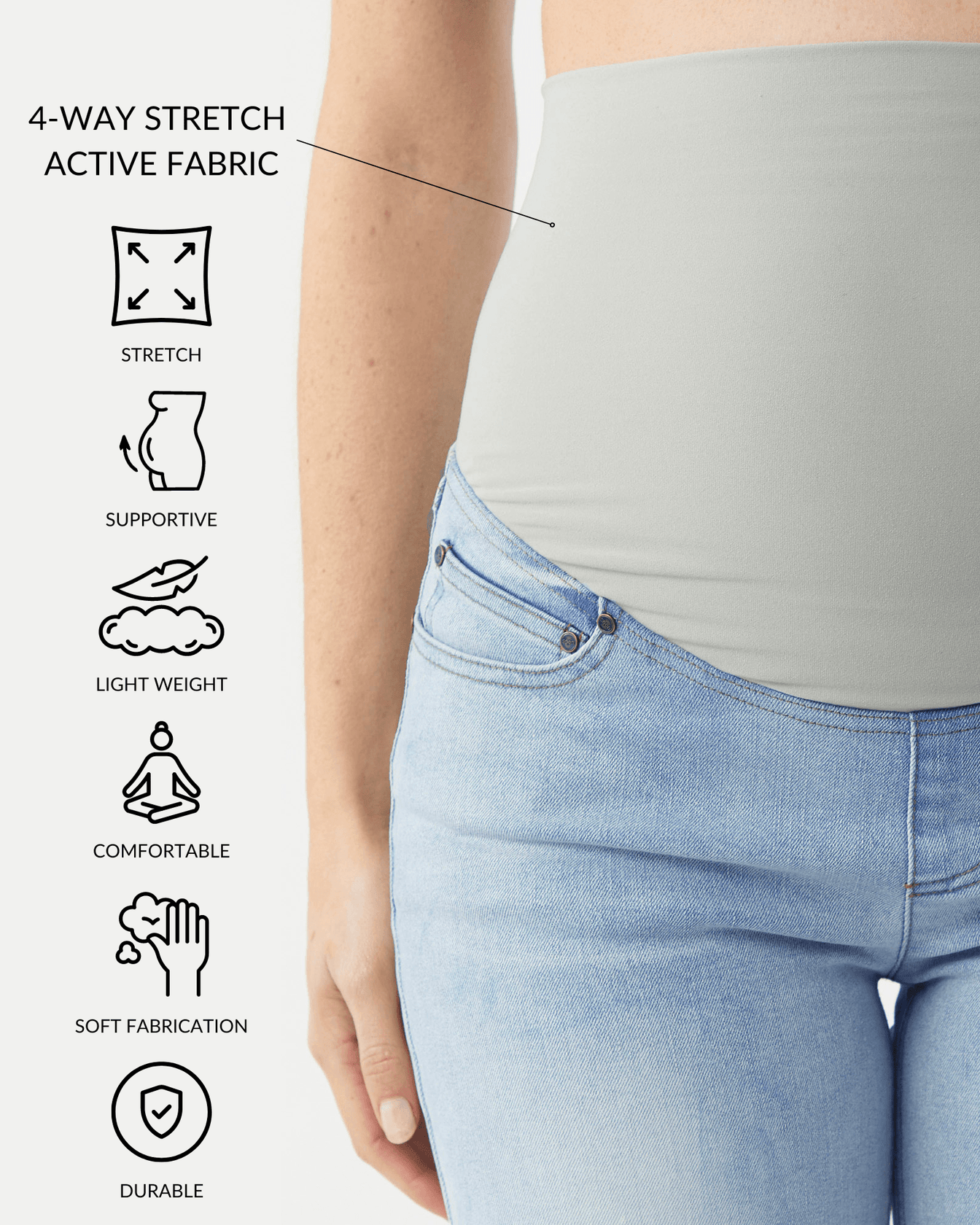 Straight Leg Overbelly Jeans Dark Wash