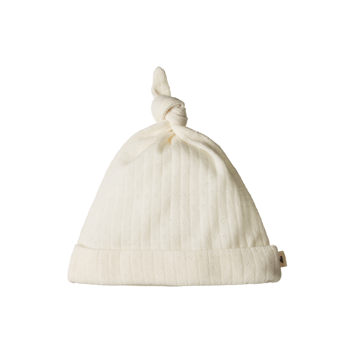 Merino Knotted Pointelle Beanie Nature Baby