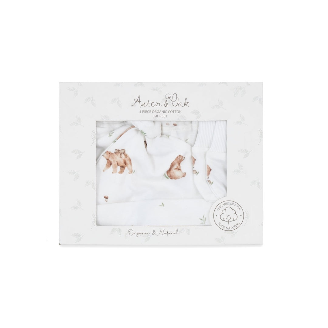 Aster & Oak Little Bear 5 Piece Baby Gift Set