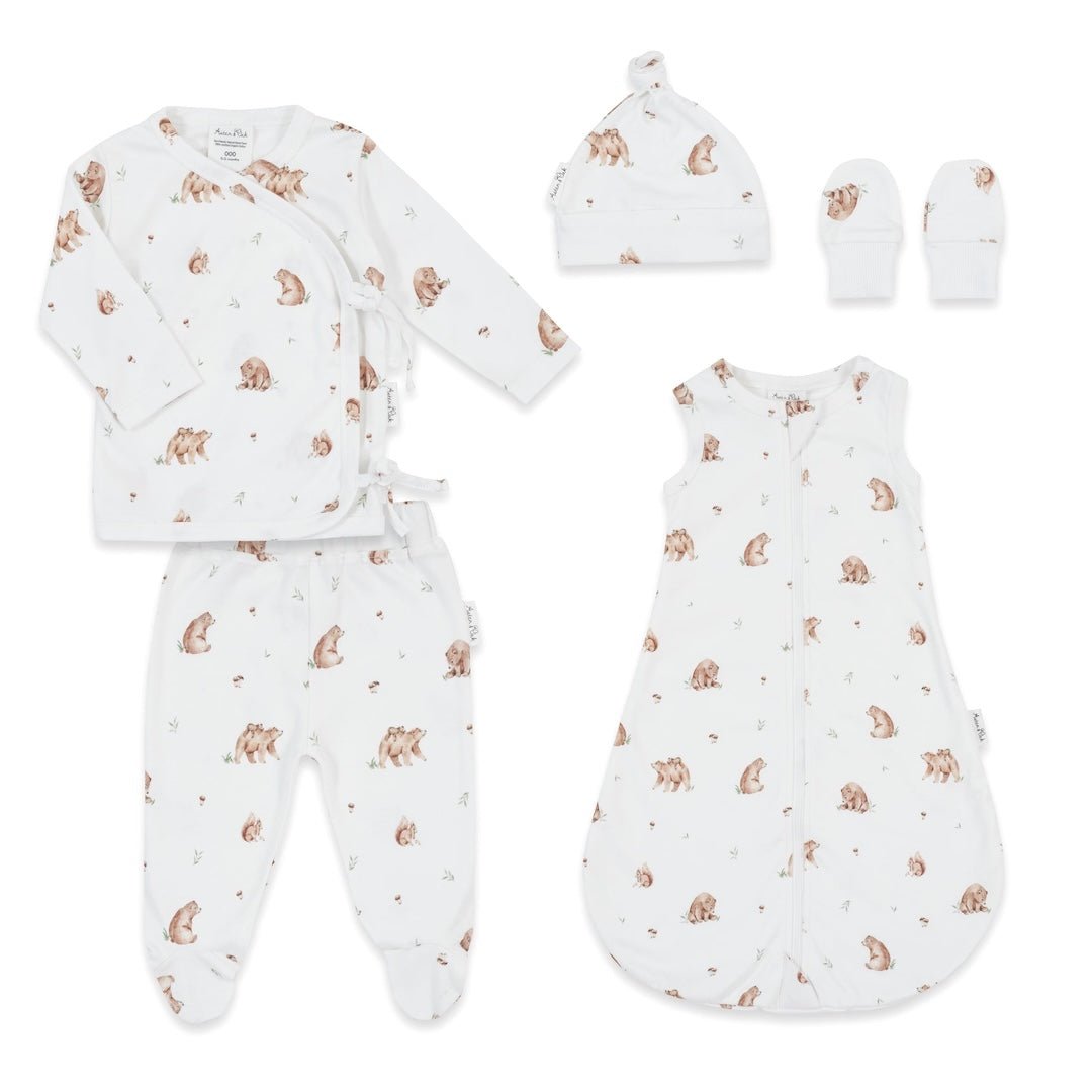 Aster & Oak Little Bear 5 Piece Baby Gift Set