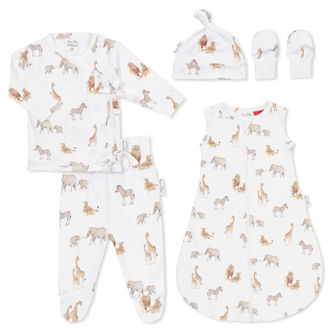 Aster & Oak Savanna 5 Piece Baby Gift Set