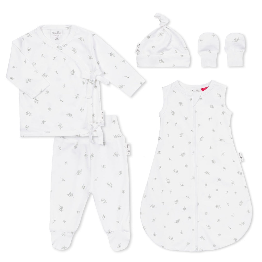 Aster & Oak Little Leaf 5 Piece Baby Gift Set