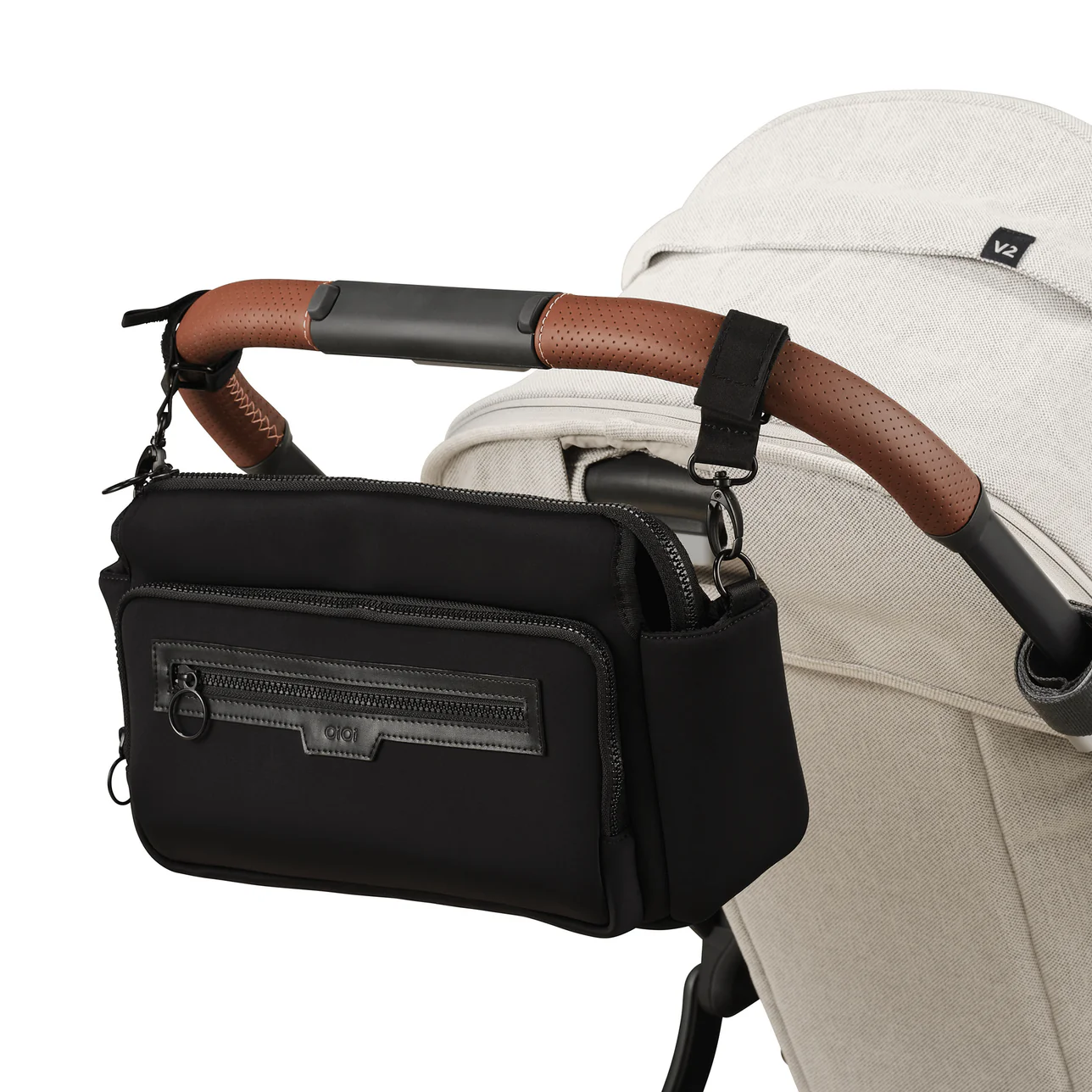 OiOi Multitasker Pram Caddy - Black Neoprene