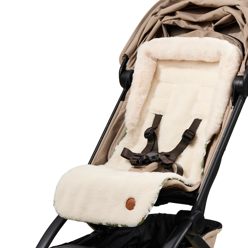 Cozy Fleece Pram Liner Green Squiggle/Cream Fleece