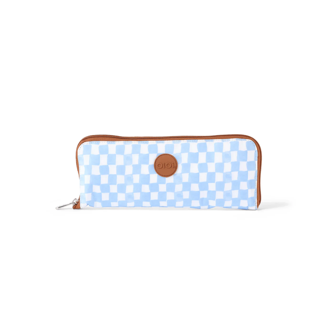 OiOi Fold Up Tote Blue Check