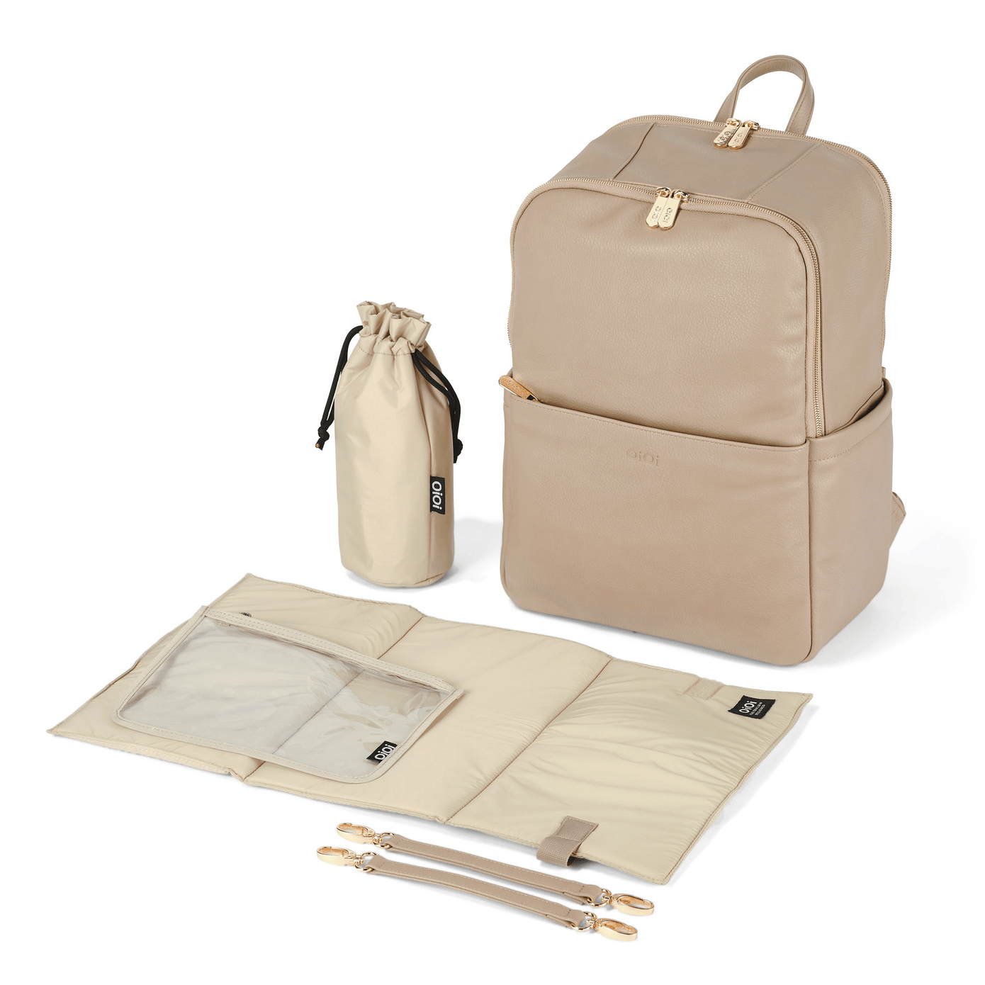 OiOi Multitasker Nappy Backpack - Oat Vegan Leather