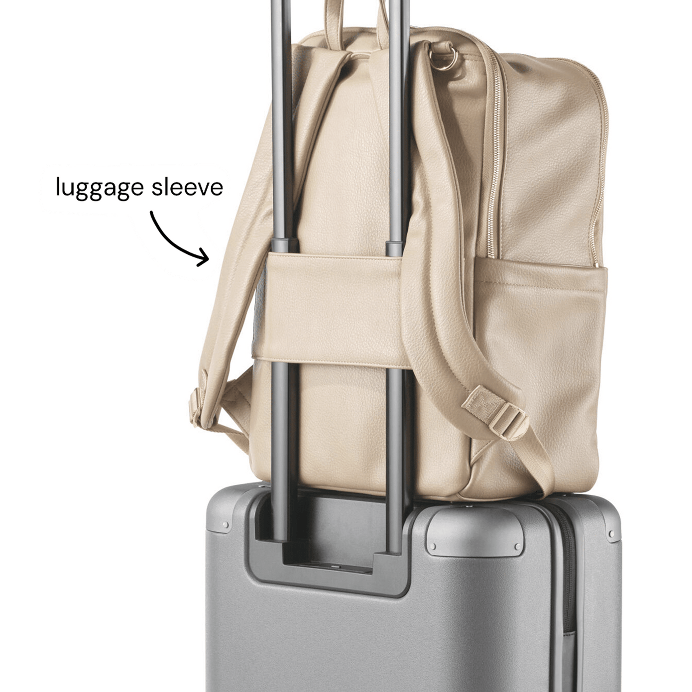 OiOi Multitasker Nappy Backpack - Oat Vegan Leather