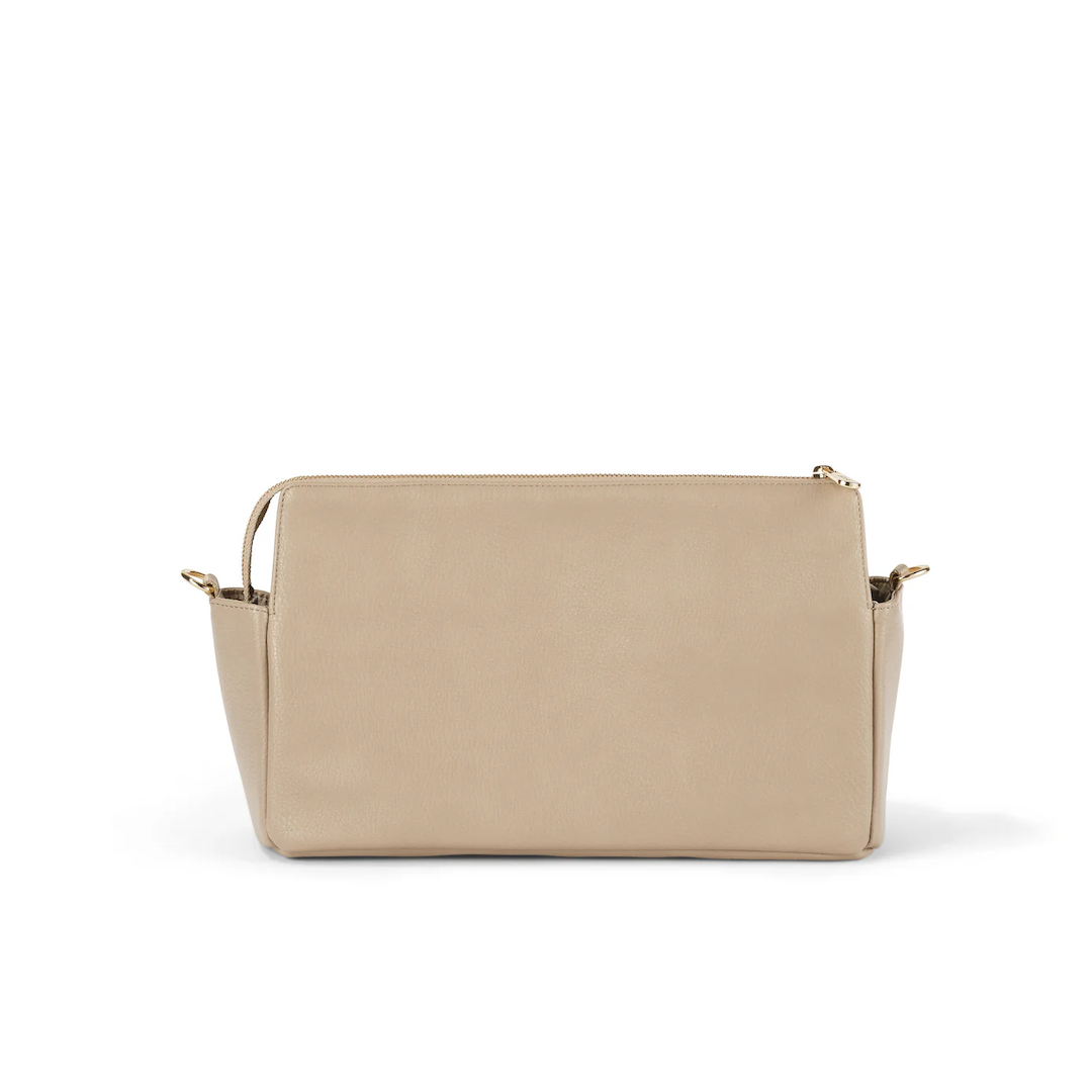 OiOi Multitasker Pram Caddy 2.0 Oat Vegan Leather