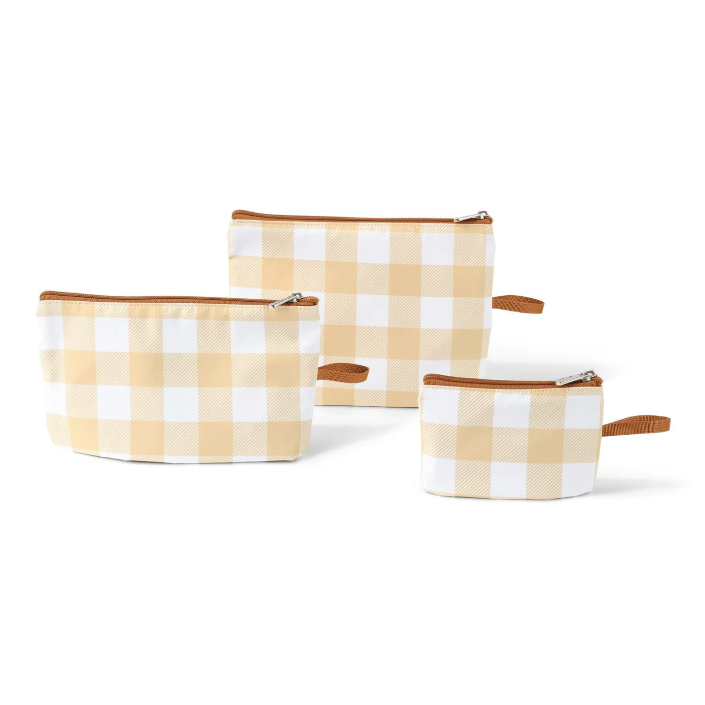 OiOI Packing Trio Pouches Gingham Beige