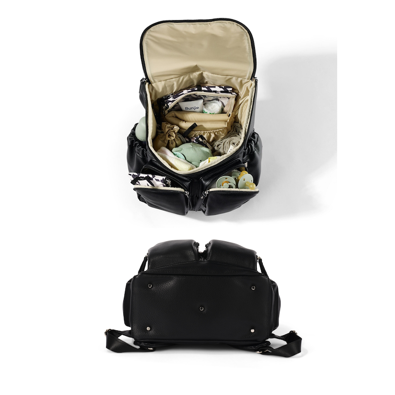 OiOi Signature Nappy Backpack - Black Dimple Vegan Leather
