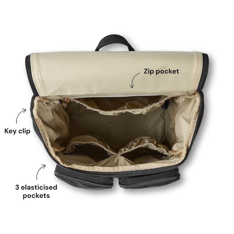 OiOi Signature Nappy Backpack - Black Dimple Vegan Leather