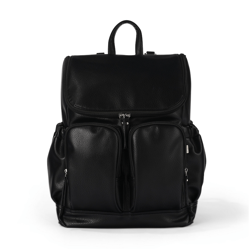 OiOi Signature Nappy Backpack - Black Dimple Vegan Leather