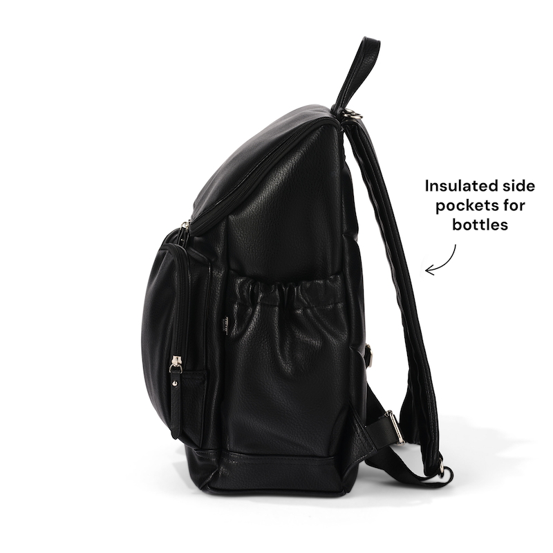OiOi Signature Nappy Backpack - Black Dimple Vegan Leather