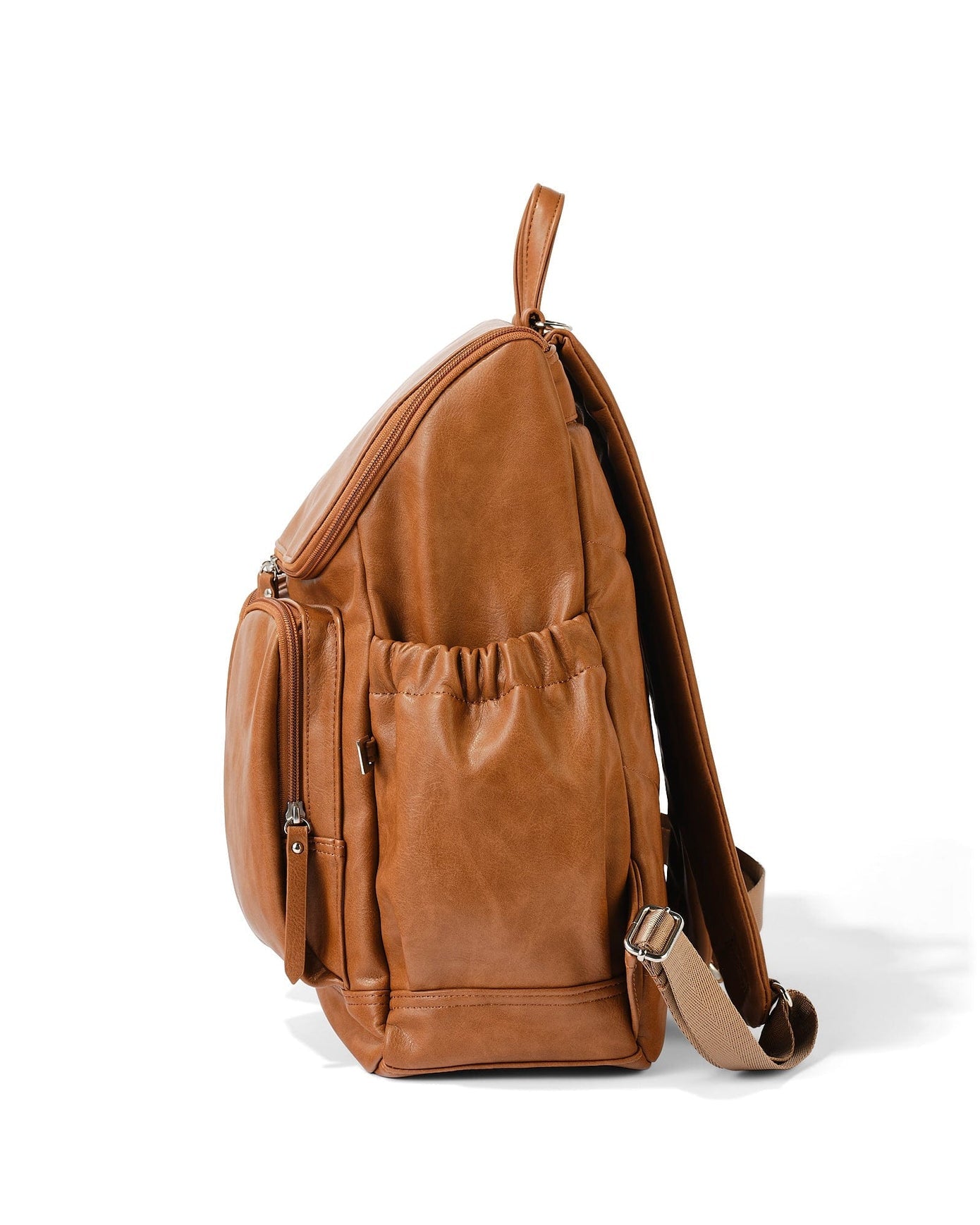 OiOi Signature Nappy Backpack - Tan Vegan Leather