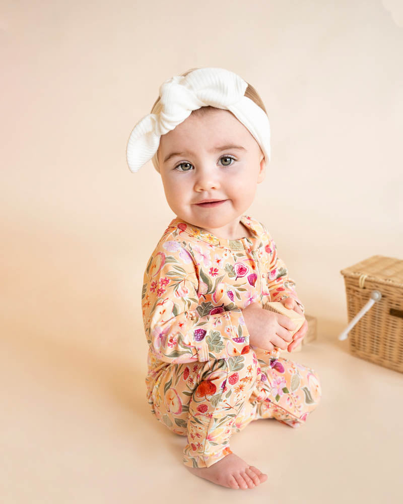 Orchard Bloom Organic Long Sleeve Zipsuit